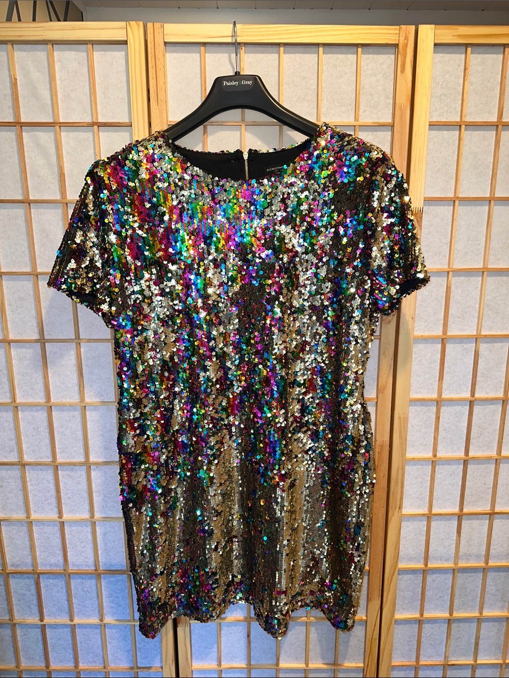 Dorothy Perkins Multicolor Sequin Short-Sleeve Tunic